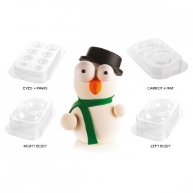 Комплект форми за отливане на шоколад "Kit Mr Snow 3D"